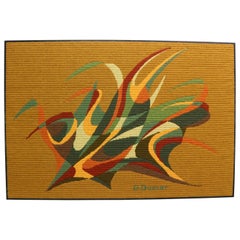 Abstract Art Tapestry by G. Duvert, 1970s, France