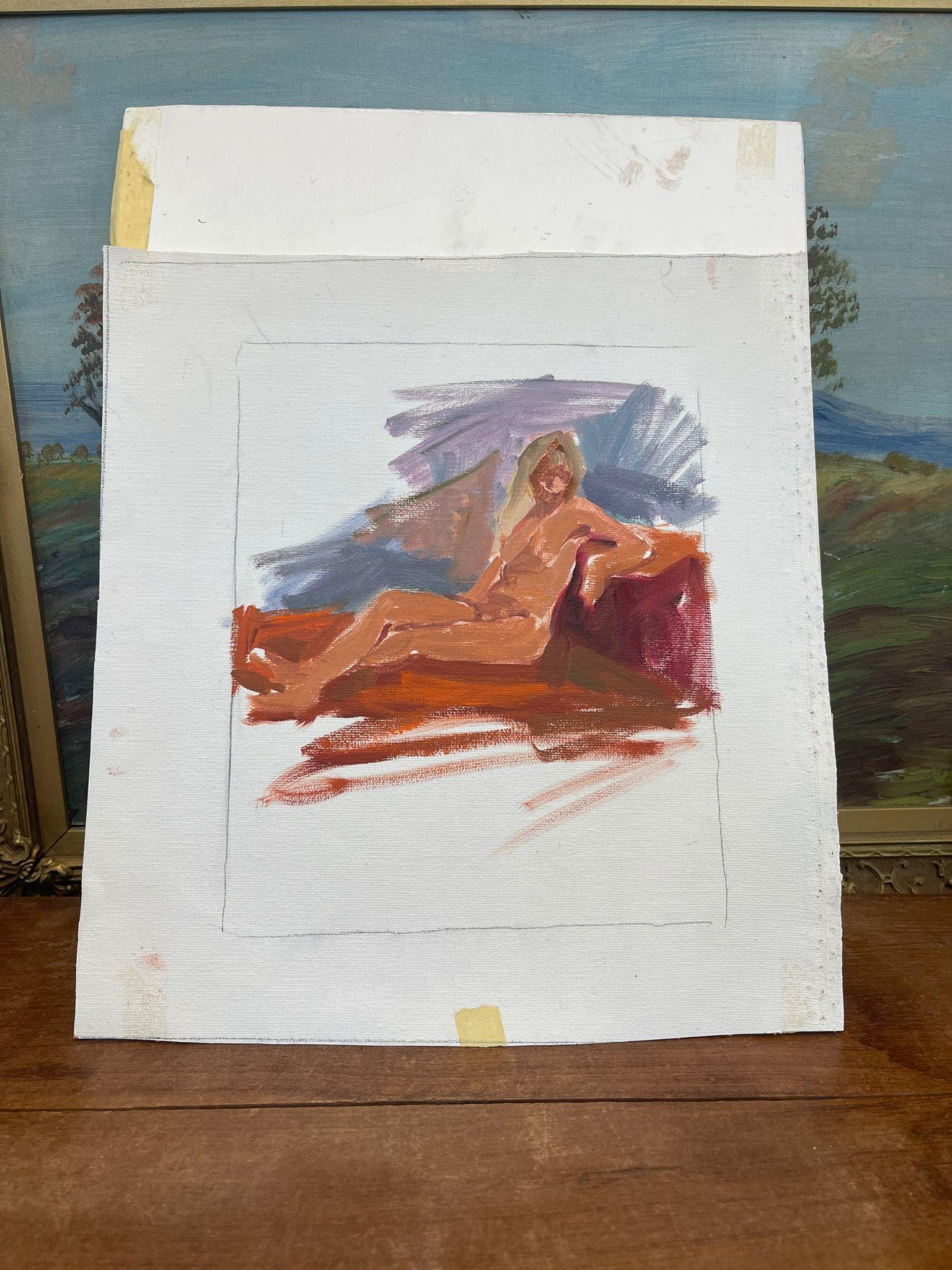 Abstraktes Kunstwerk auf Leinwand (ohne Holzrahmen) (Moderne der Mitte des Jahrhunderts) im Angebot