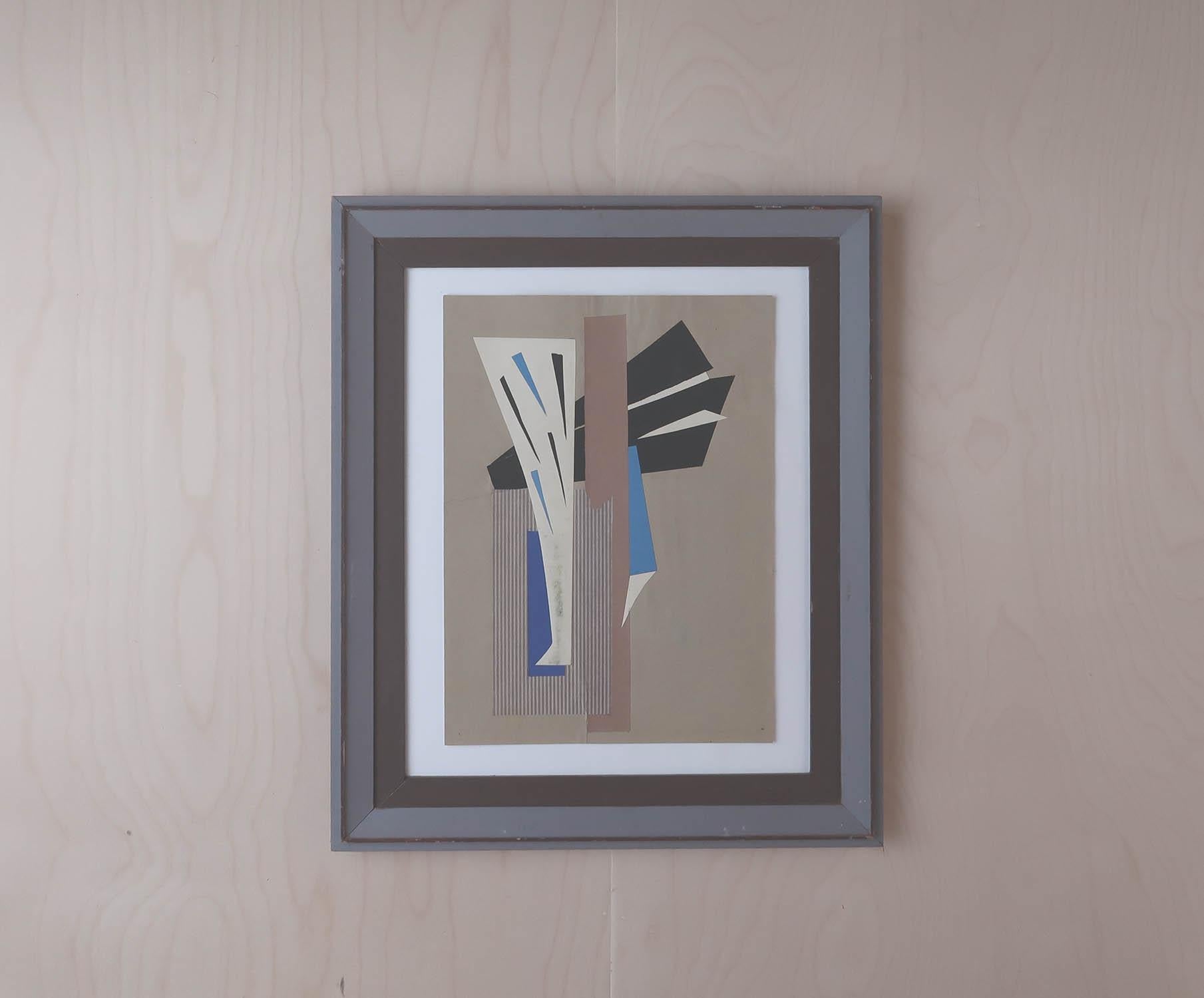 Mid-Century Modern Abstract Artwork. Paper Collage. Iris Hardcastle ( Attributed ) 1960's For Sale