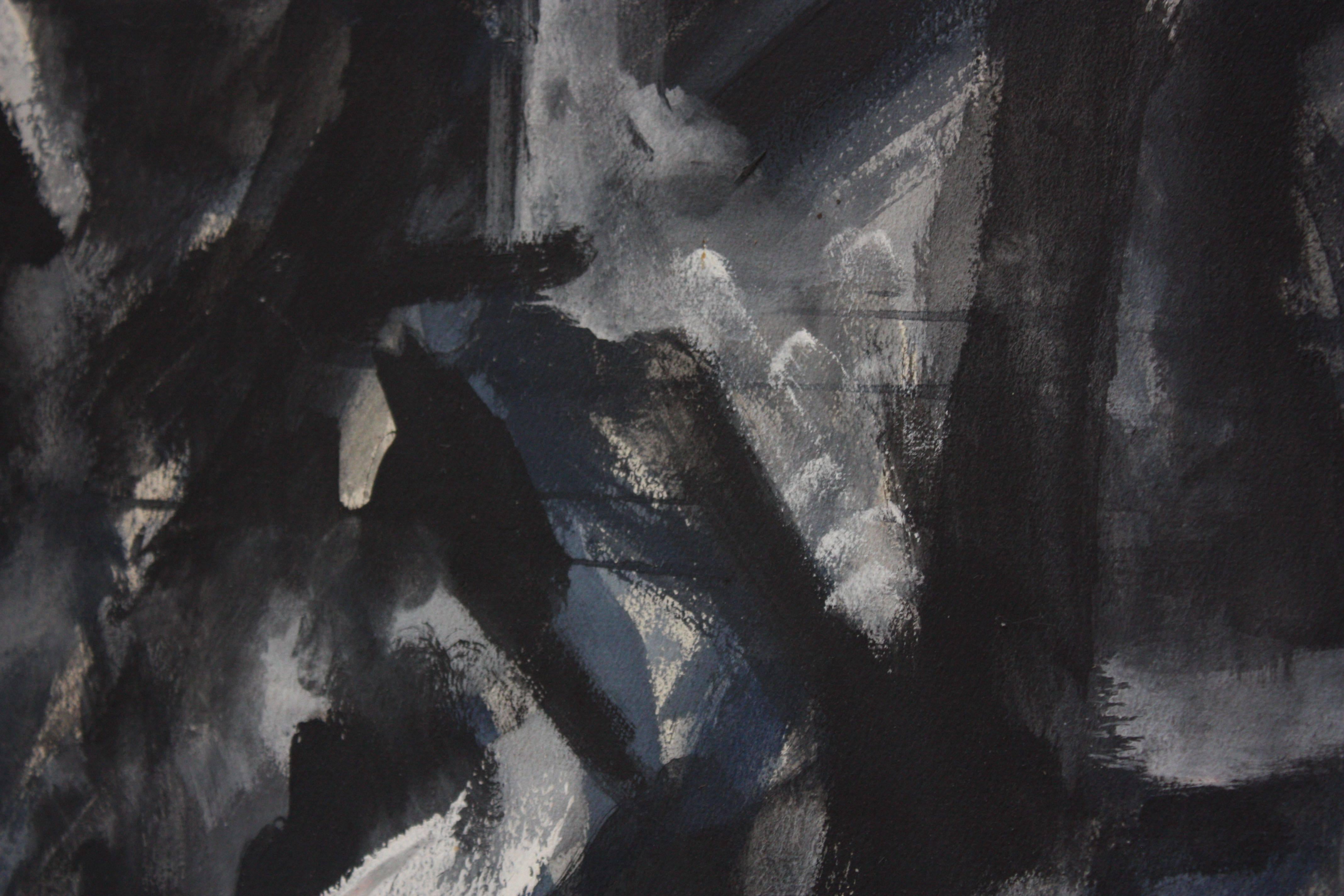 Abstrakte abstrakte „Aspen“ Gouache auf Karton von Elizabeth Nachman Erlanger im Angebot 3