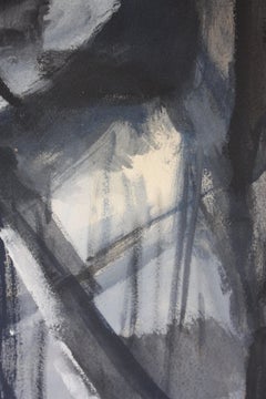 Guazzo astratto "Aspen" su tavola di Elizabeth Nachman Erlanger