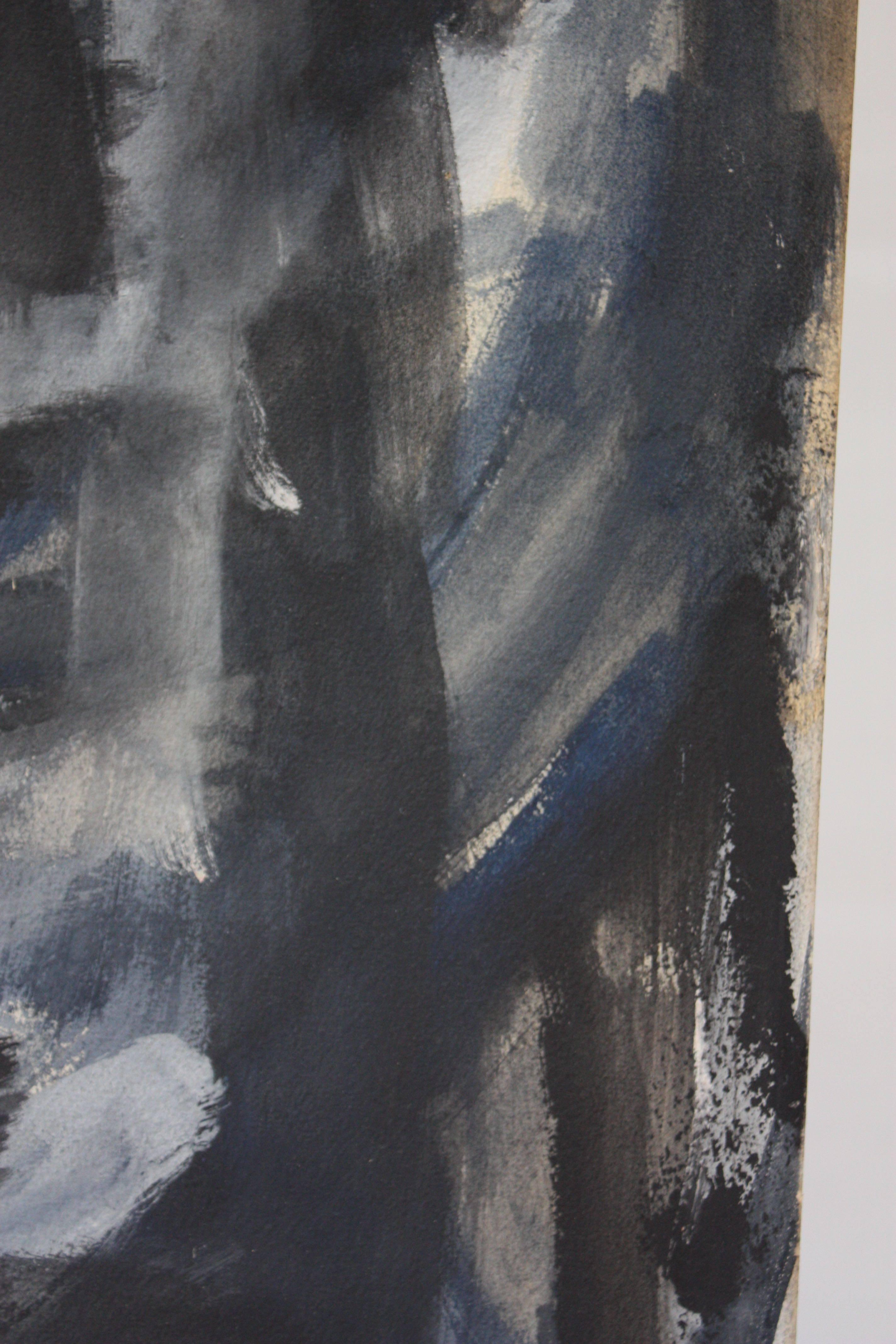 Abstrakte abstrakte „Aspen“ Gouache auf Karton von Elizabeth Nachman Erlanger (Moderne der Mitte des Jahrhunderts) im Angebot