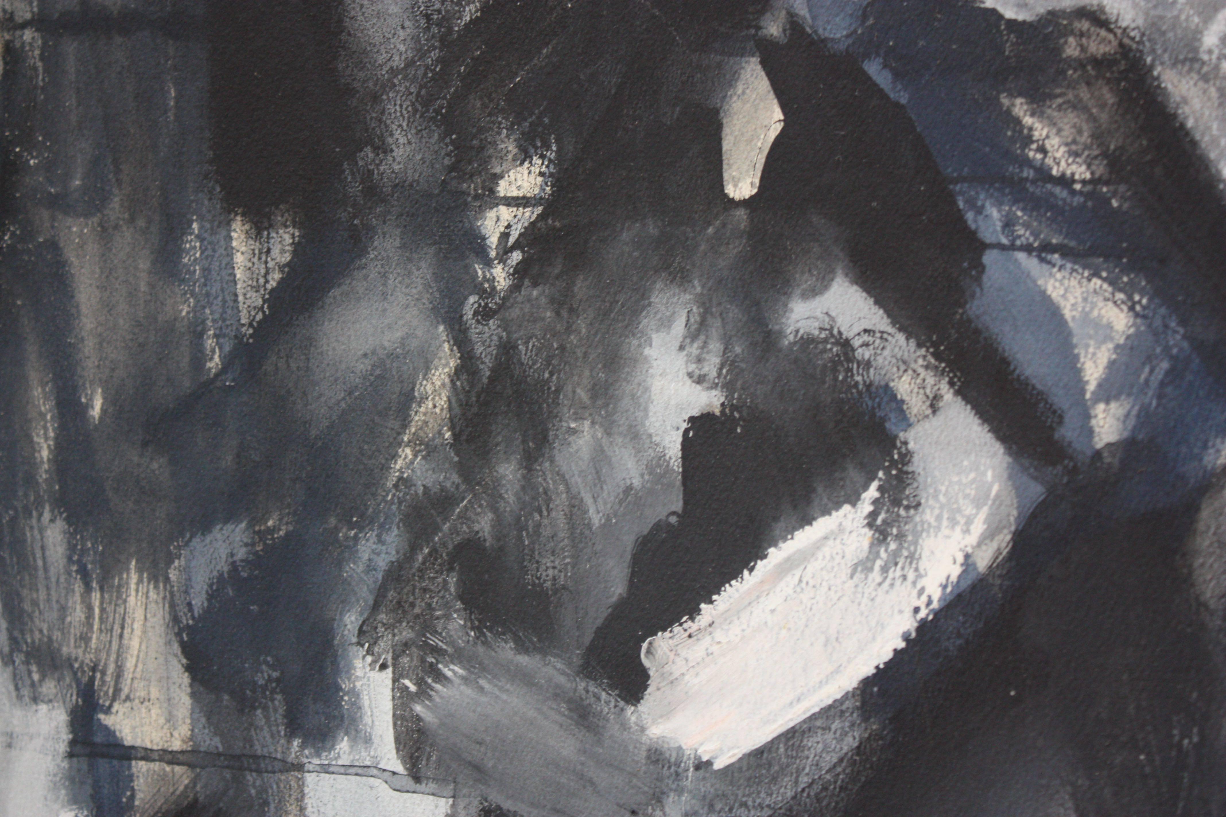 Abstrakte abstrakte „Aspen“ Gouache auf Karton von Elizabeth Nachman Erlanger (amerikanisch) im Angebot