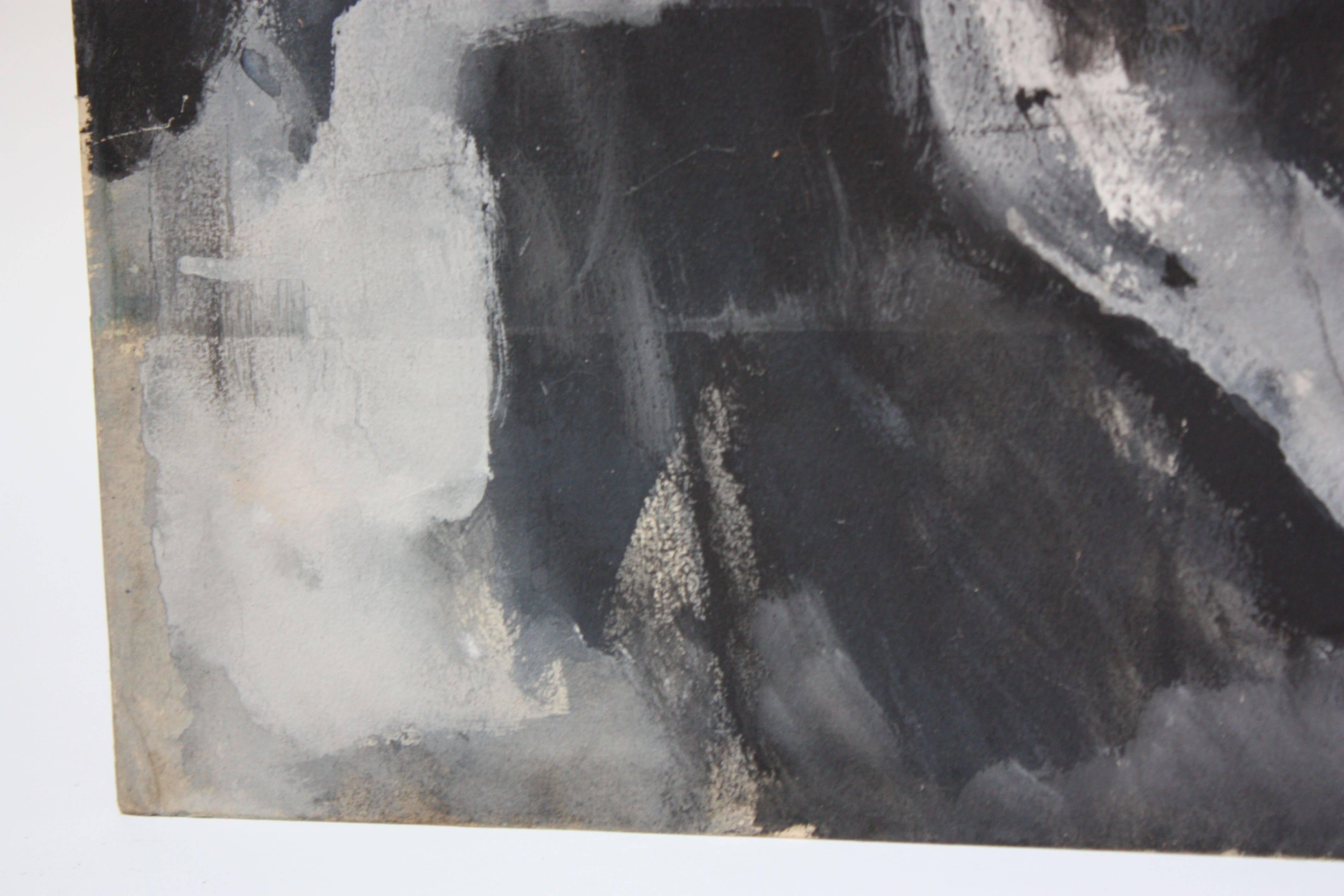 Abstrakte abstrakte „Aspen“ Gouache auf Karton von Elizabeth Nachman Erlanger (Mitte des 20. Jahrhunderts) im Angebot