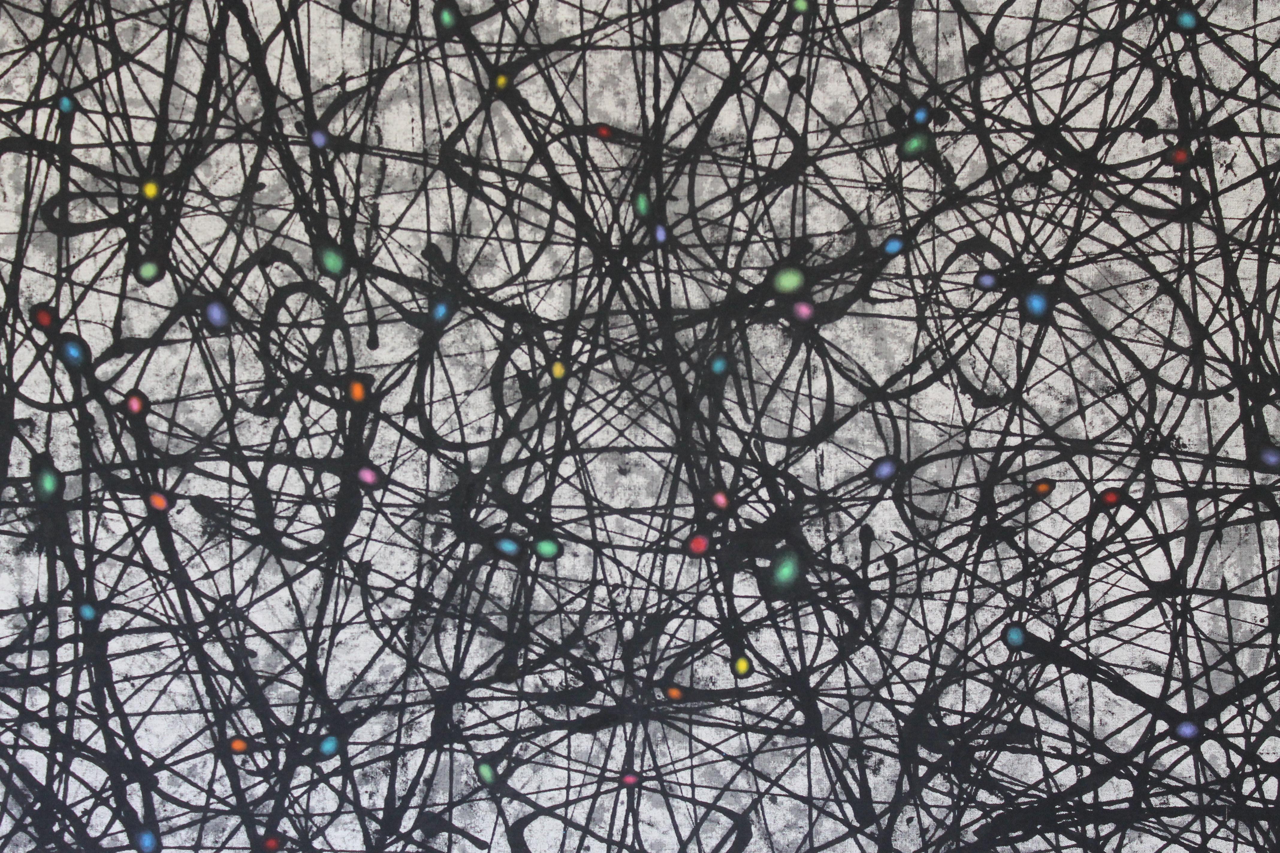 American Abstract Atomic Drizzle Painting