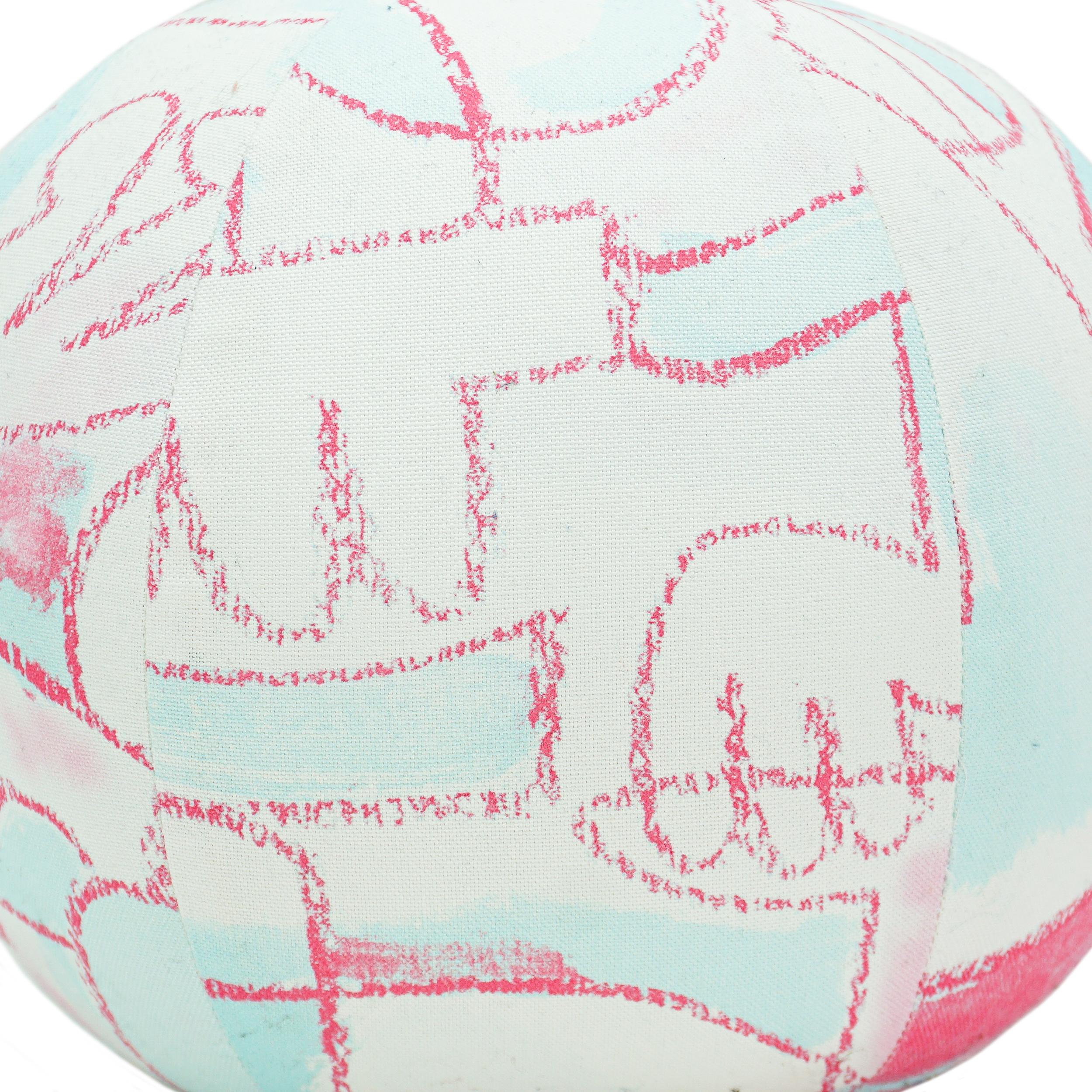 Abstract Baby Blue and Baby Pink Ball Pillow In New Condition For Sale In Greenwich, CT