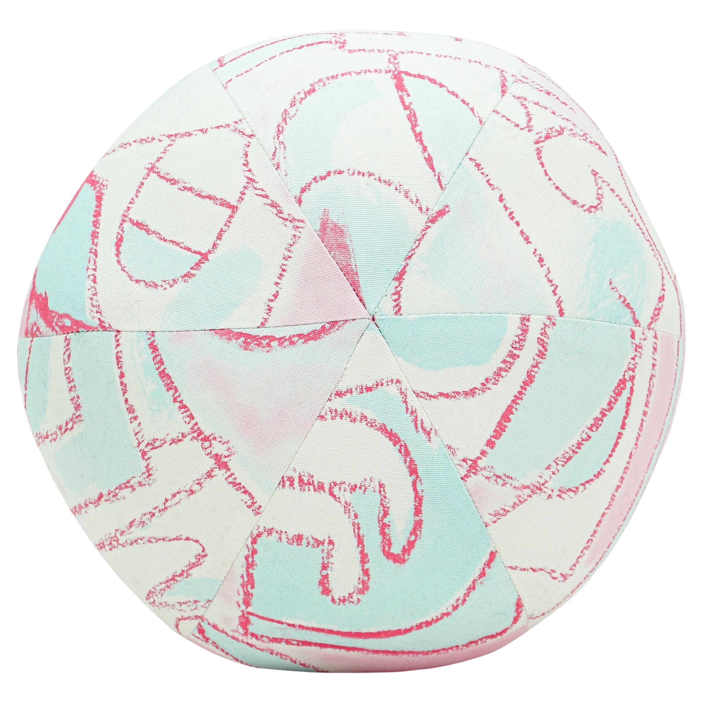 Abstract Baby Blue and Baby Pink Ball Pillow