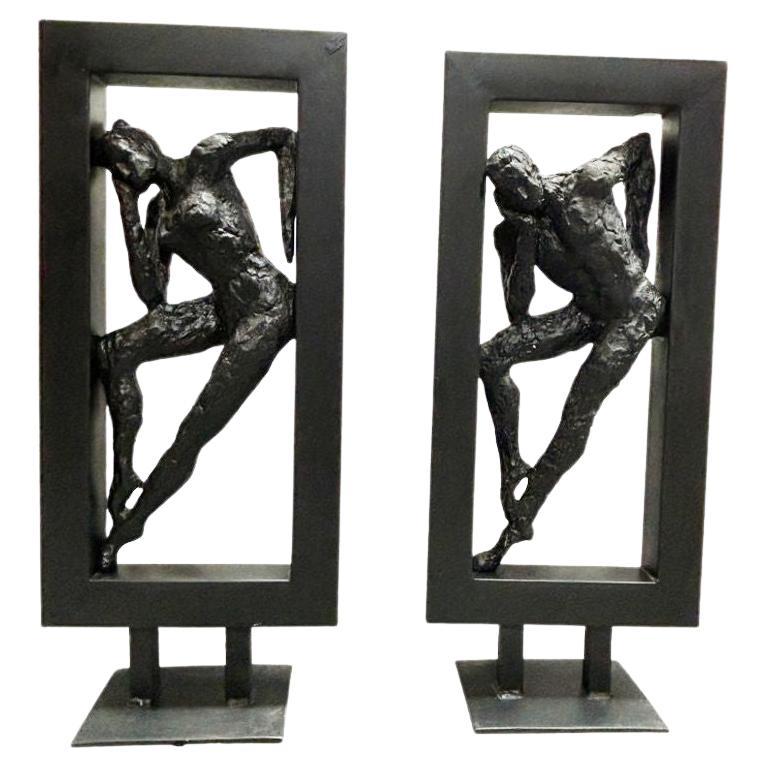 Abstract Ballet Dancers Sculptures by Gerard Koch for Austin Productions, Pair For Sale