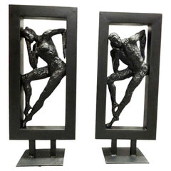 Vintage Abstract Ballet Dancers Sculptures by Gerard Koch for Austin Productions, Pair