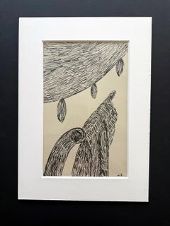 Abstract Ballpen Ink Drawing Signed Louise Bourgeois