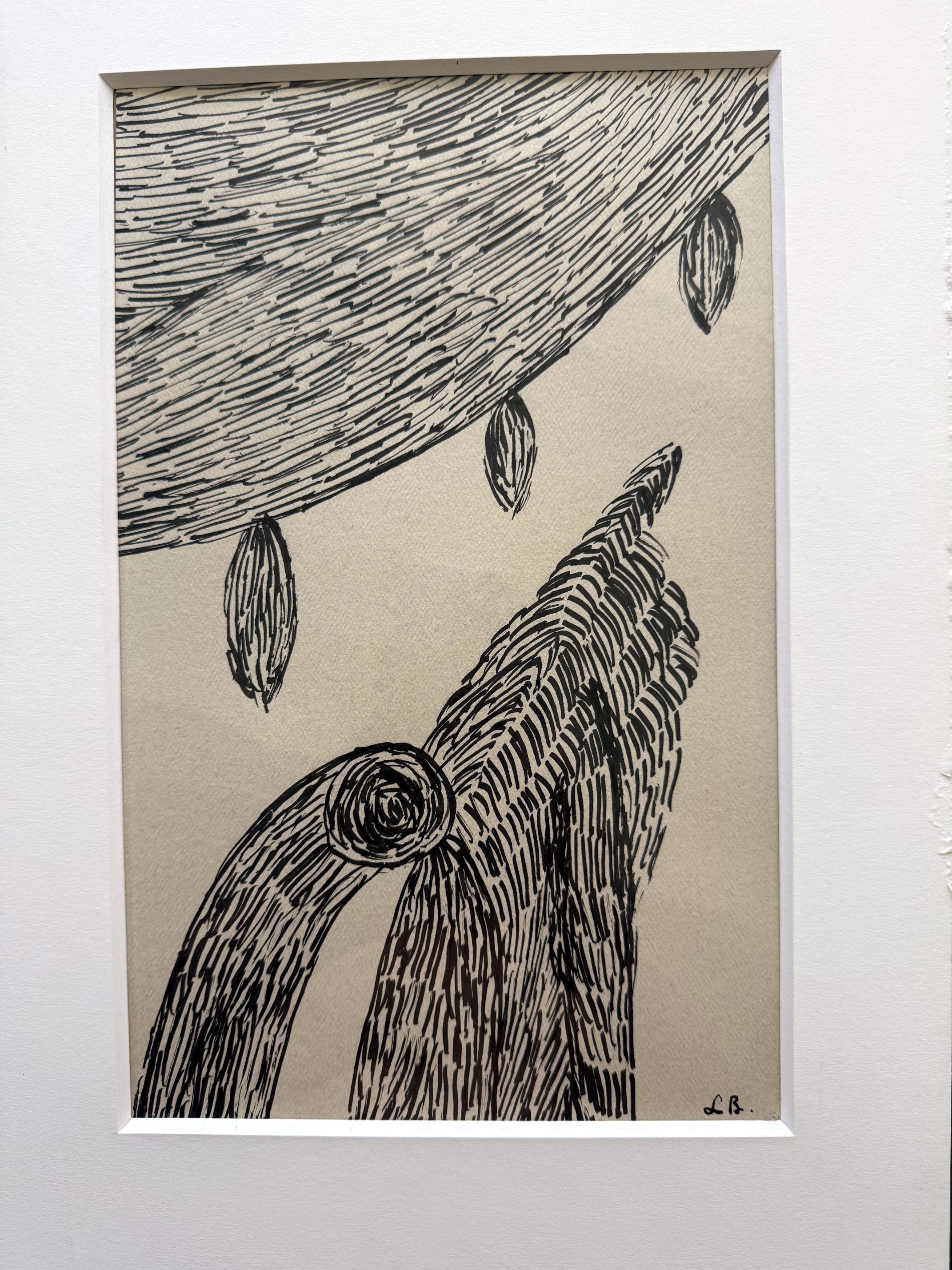 Moderno Disegno astratto a penna a sfera firmato Louise Bourgeois in vendita