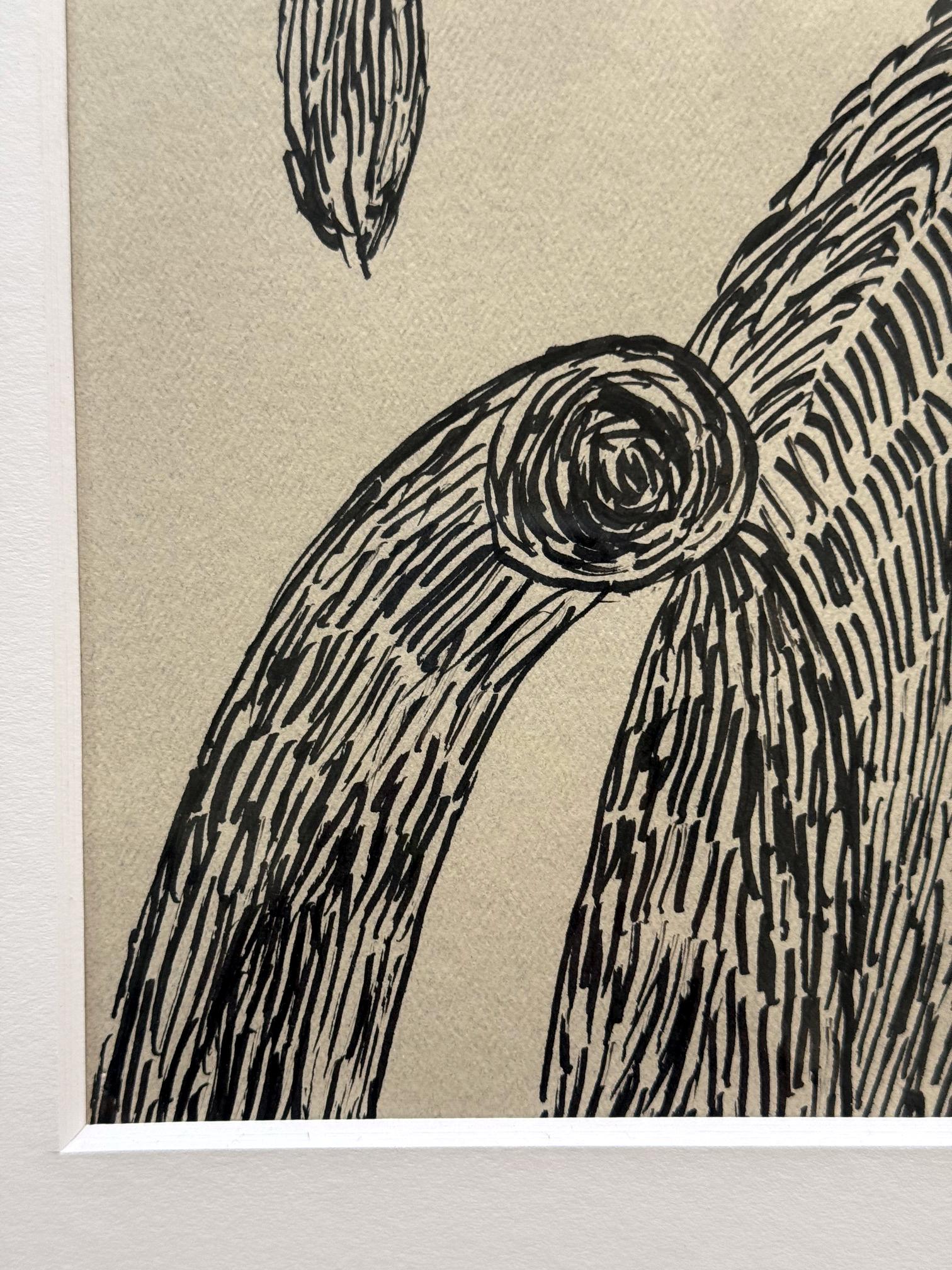 Metà XX secolo Disegno astratto a penna a sfera firmato Louise Bourgeois in vendita