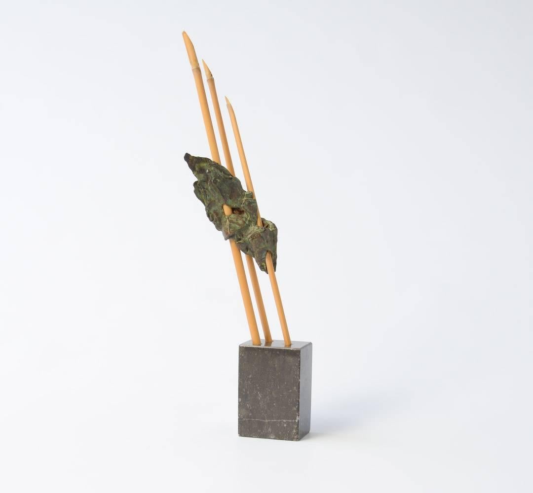 Skulptur aus Bambus und Messing, Abstrakt im Angebot 4