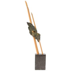 Abstract Bamboo and Brass Sculpture