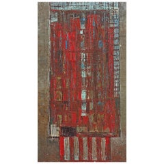 Abstract Bauhaus Style Building Oil Painting