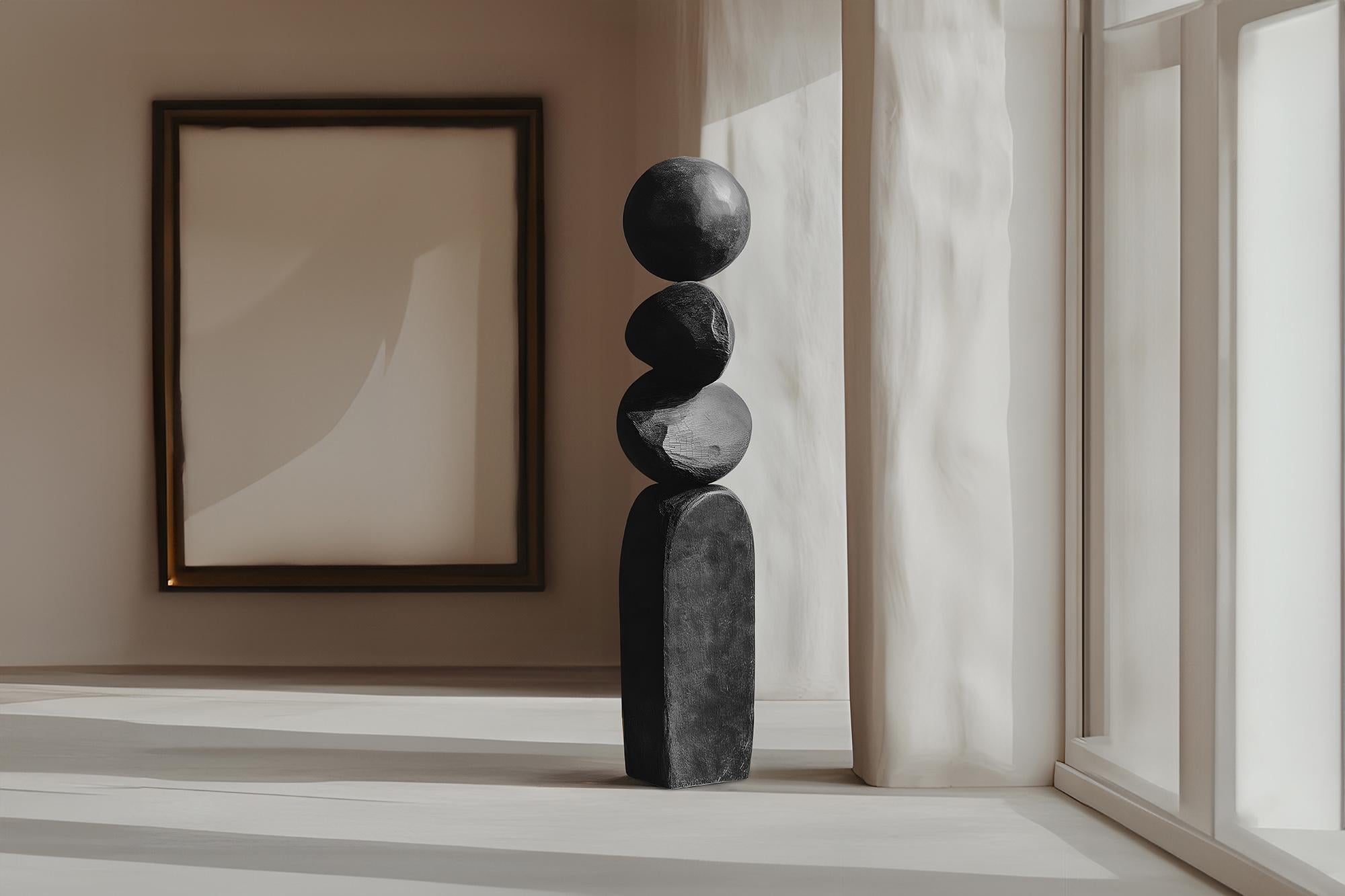 Mexican Abstract Beauty in Black Solid Wood, Escalona's Work, Still Stand No79 For Sale