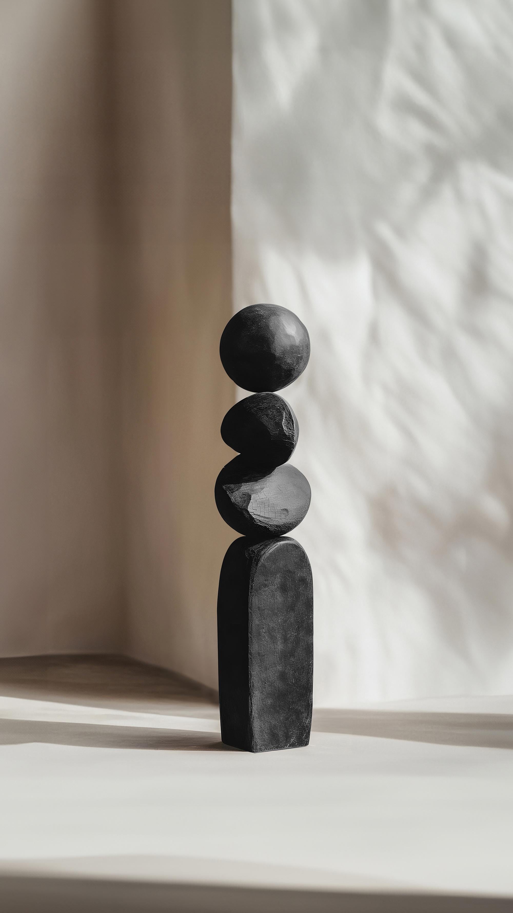 Hand-Crafted Abstract Beauty in Black Solid Wood, Escalona's Work, Still Stand No79 For Sale