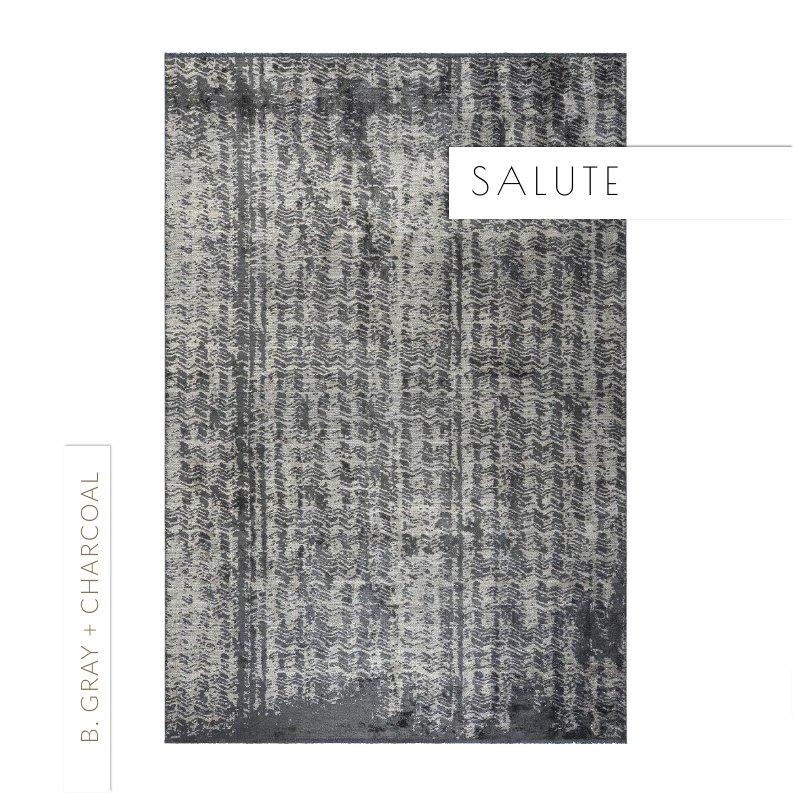 Paire de tapis semi-pelucheux de luxe à motif abstrait dégradé beige, gris, gris clair et bleu clair en vente 7