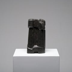 Abstract Belgian Blue Stone Sculpture by Jan Keustermans
