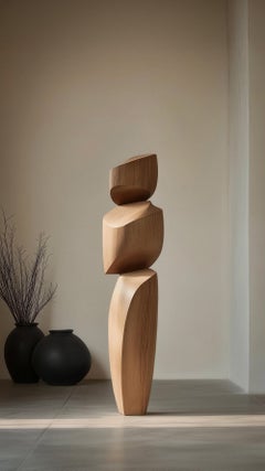 Sculpture abstraite biomorphique en Oak par NONO Still Stand No146