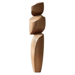 Sculpture abstraite biomorphique en Oak par NONO Still Stand No146