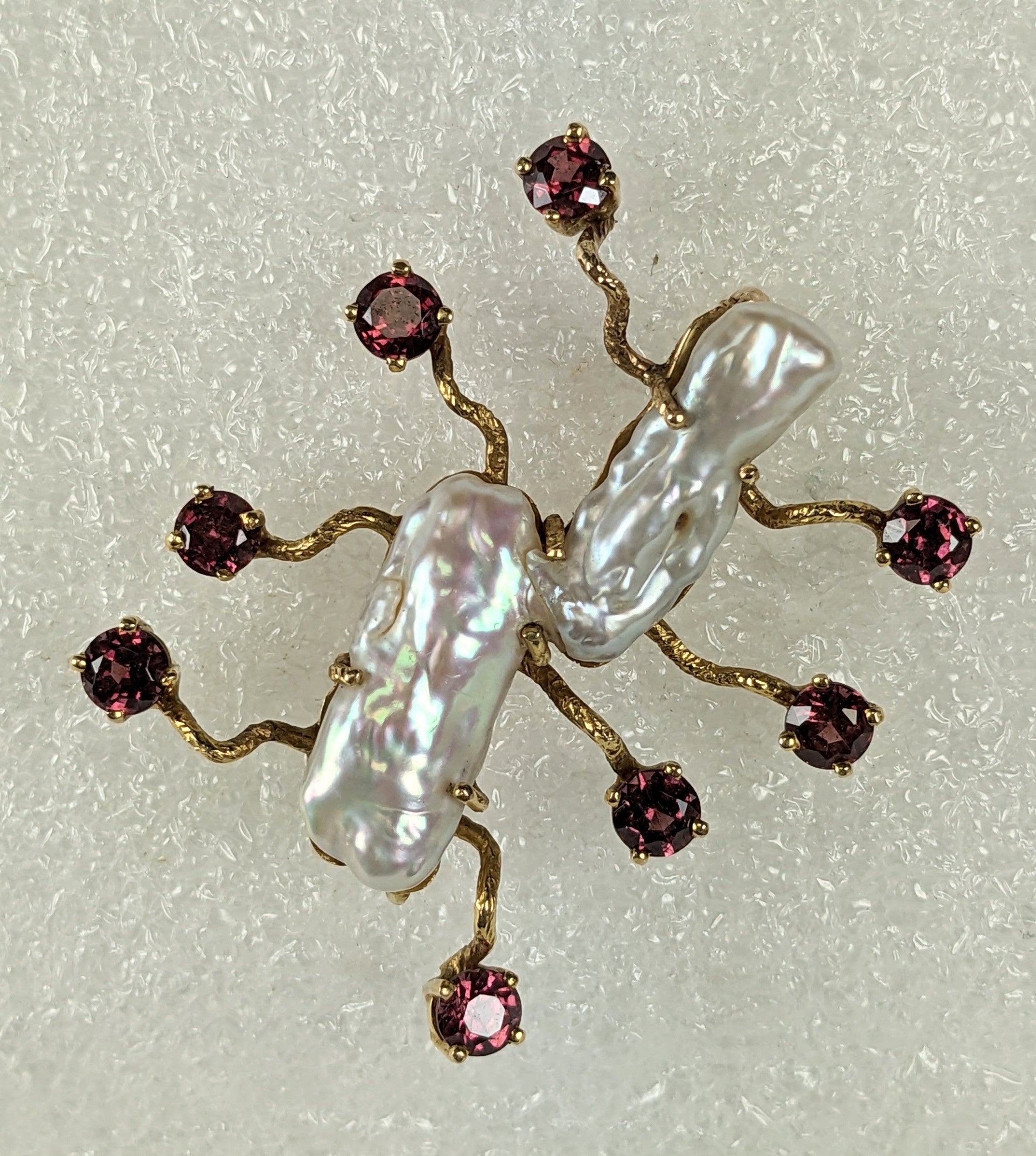 Abstract Biwa Pearl Centipede Brooch For Sale
