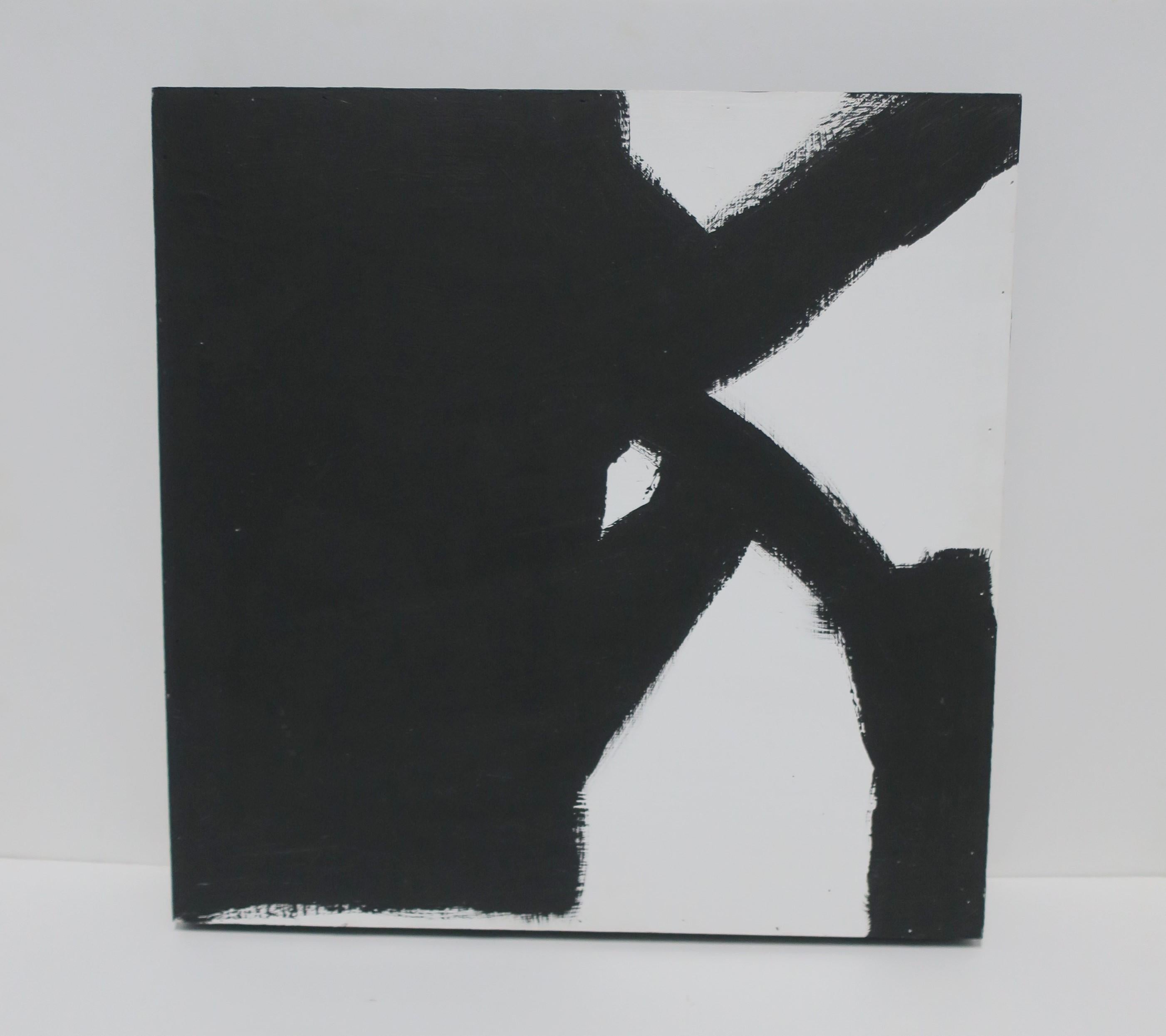 Abstraktes Schwarz-Weiß-Kunstwerk-Gemälde im Zustand „Gut“ im Angebot in New York, NY