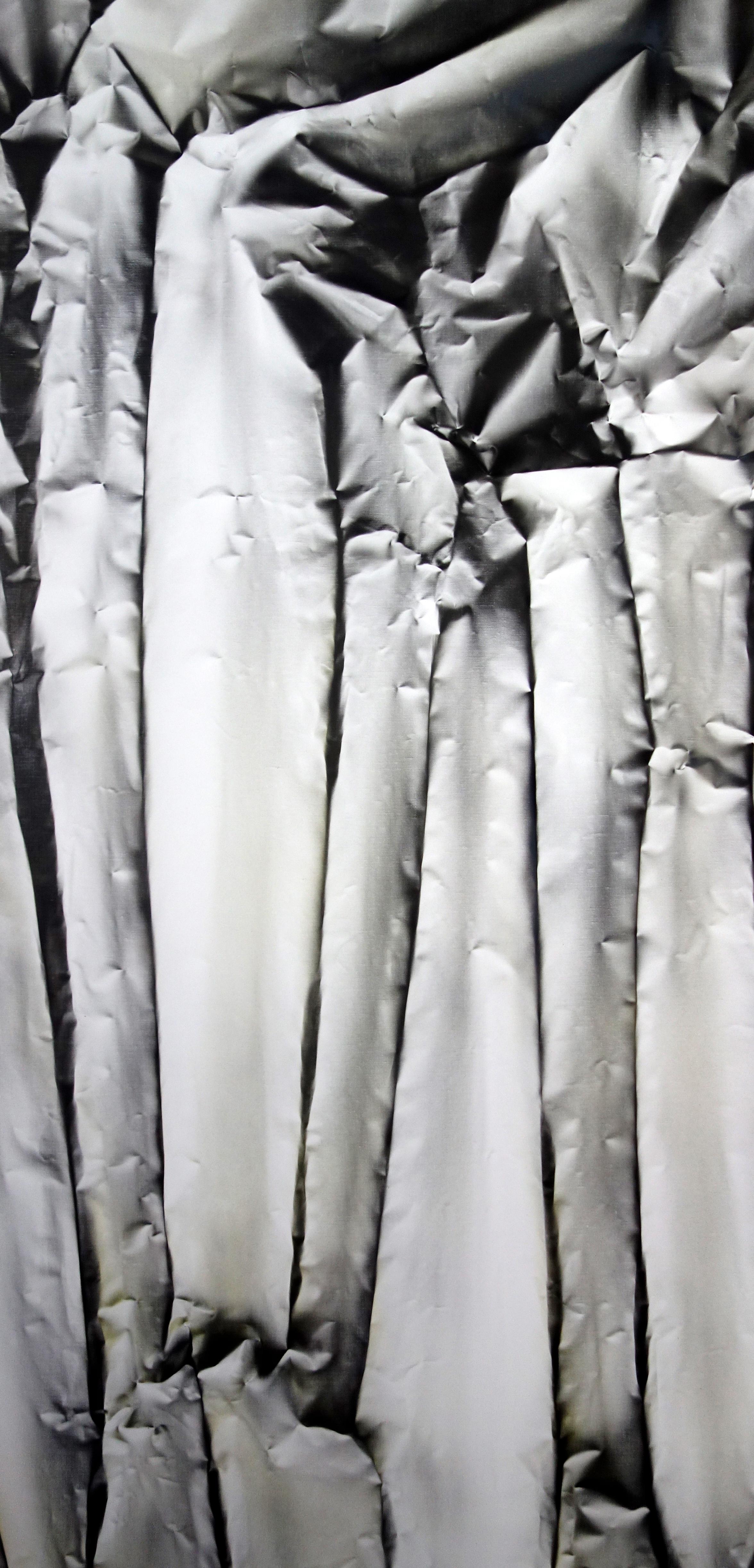 Abstraktes schwarz-weißes Contemporary-Gemälde 