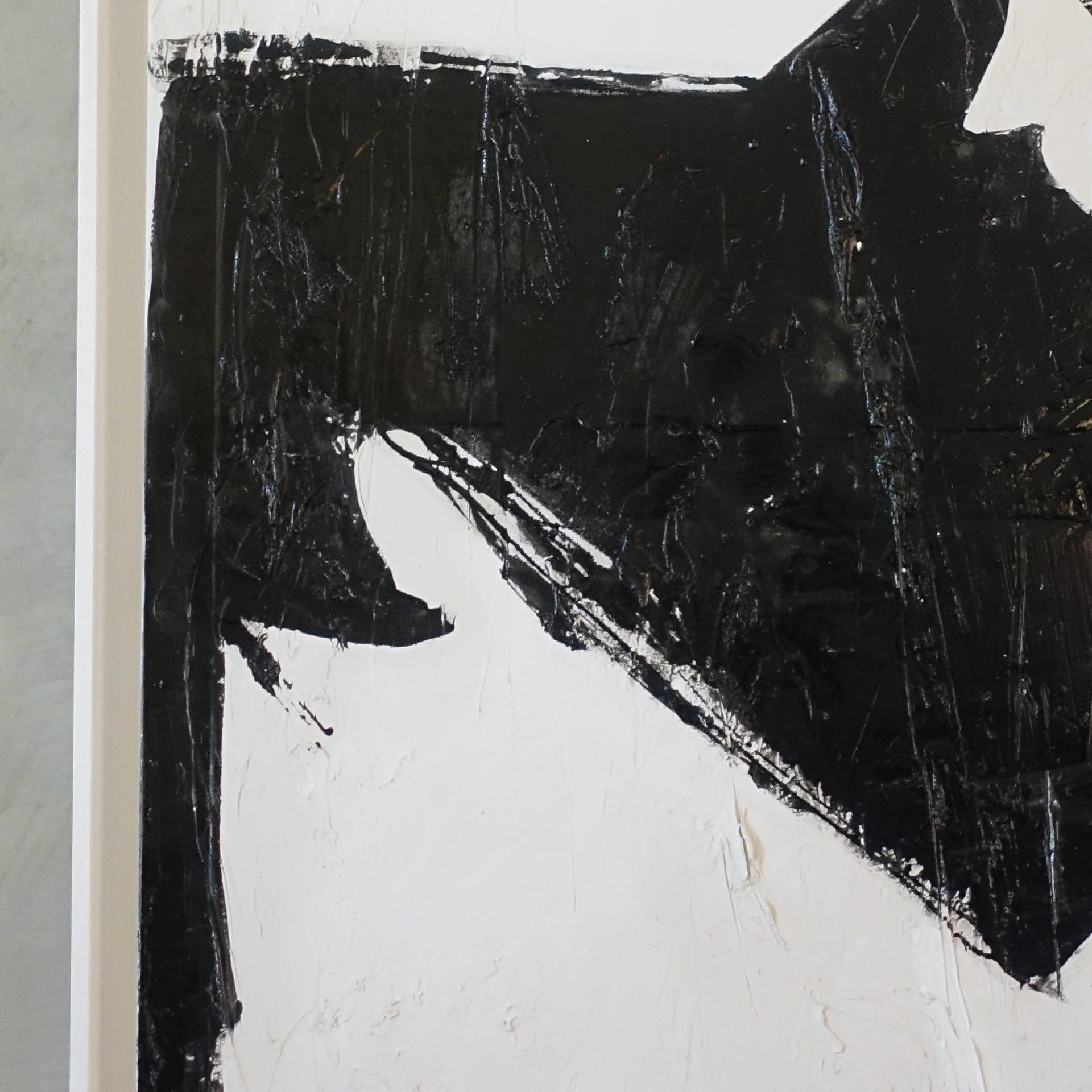 Abstract Black and White Mixed Media Painting, Davide Serio, Italy, 2021 In New Condition In Firenze, IT