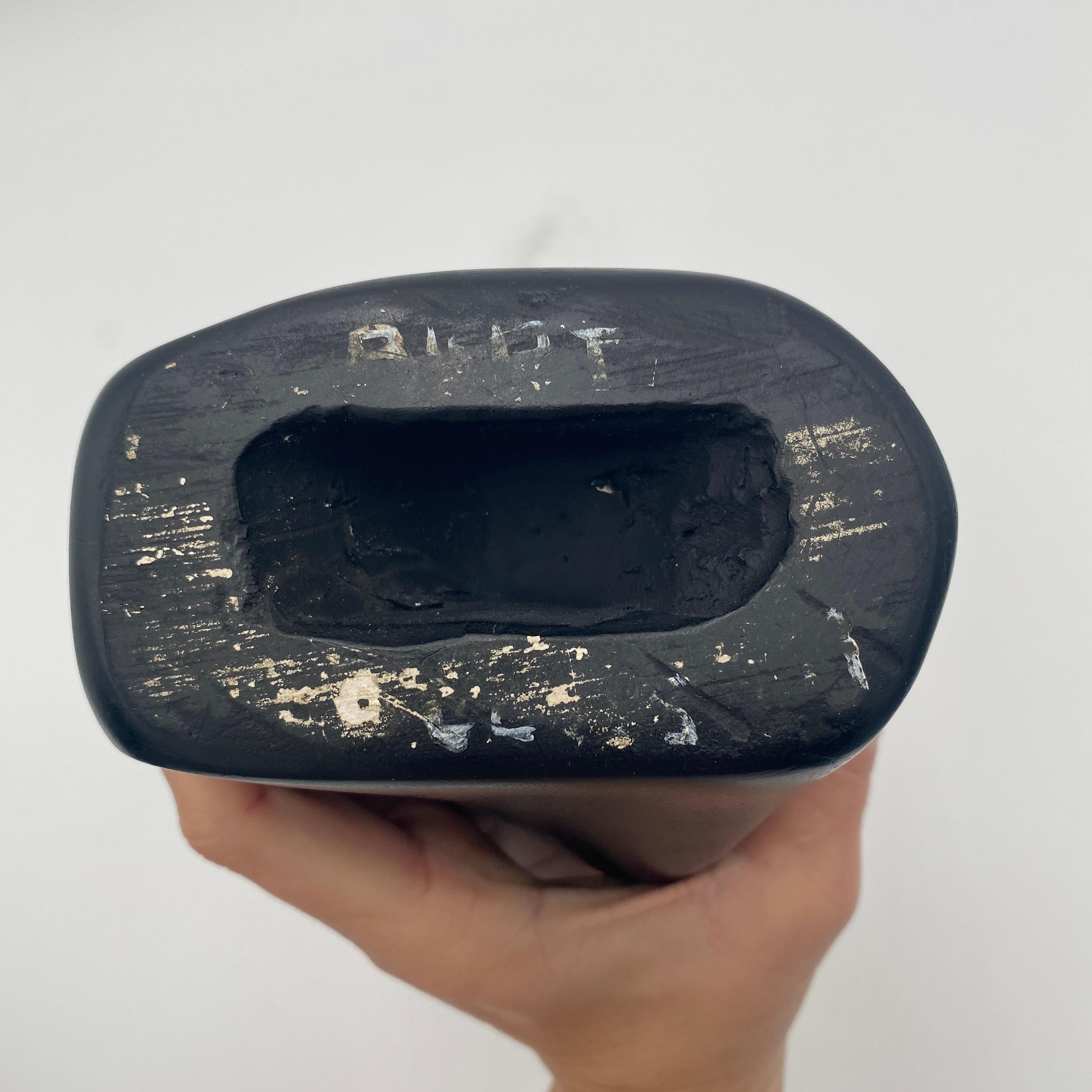 Abstract Black Ceramic Sculpture, Signed 1979 For Sale 2