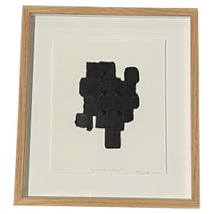 Abstract Black Pressed Iron Forms In Wood Frame, Japan, Contemporary
