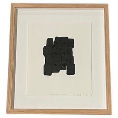 Abstract Black Pressed Iron Forms in Wood Frame, Japan, Contemporary