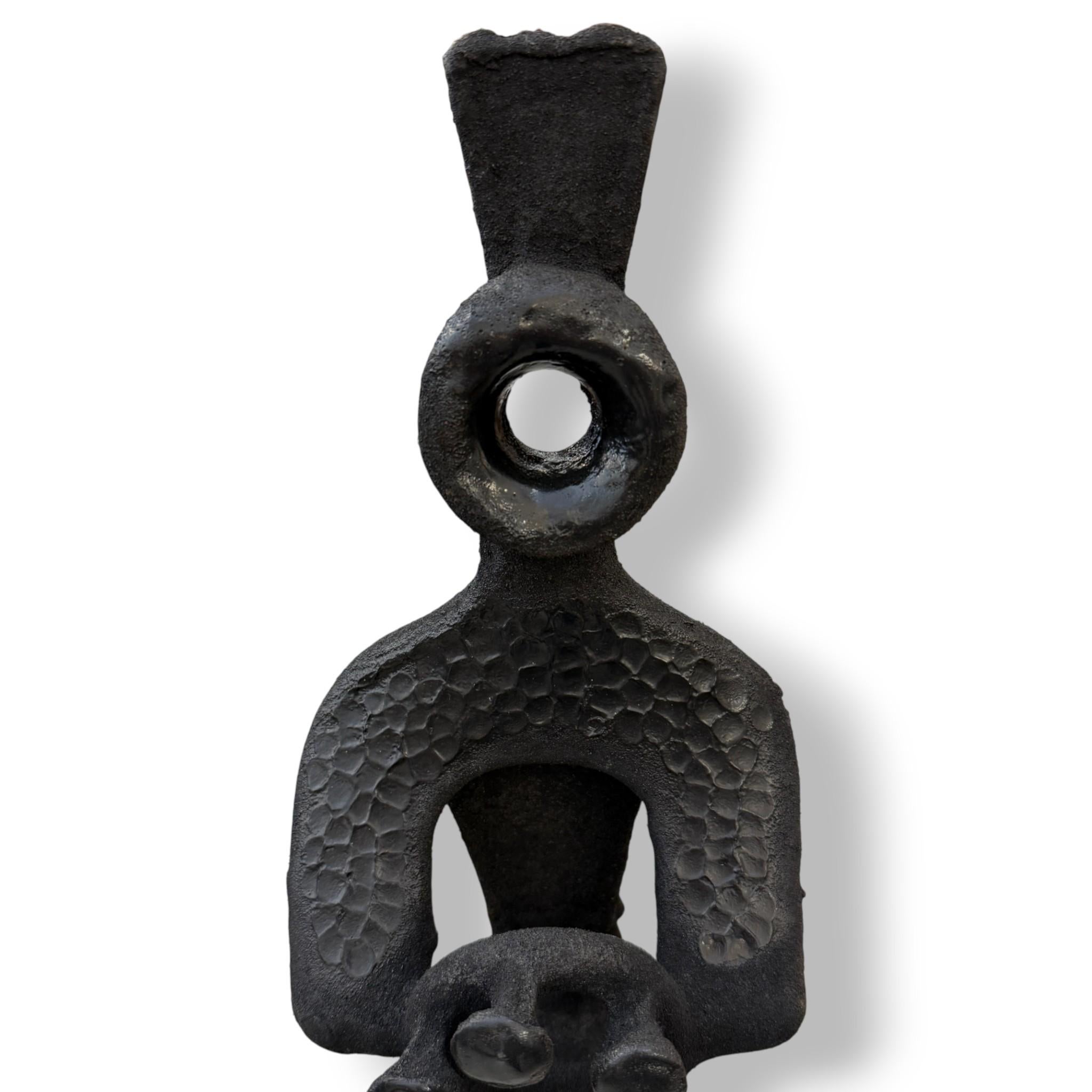 Abstract black steel patinated sculpture by the designer Michel Froment, 2025 im Angebot 2