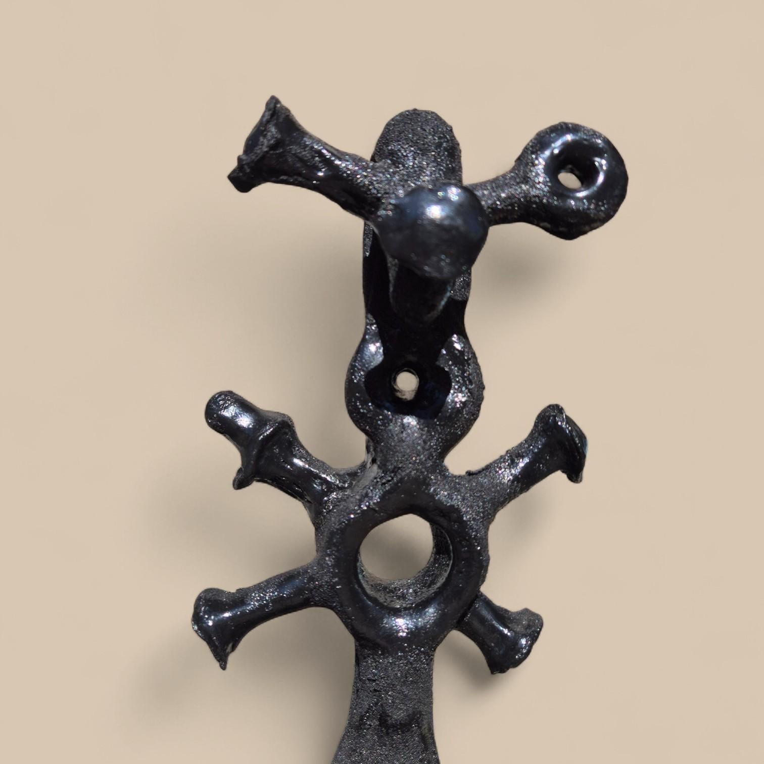 Abstract black steel patinated sculpture by the designer Michel Froment, 2025 For Sale 3