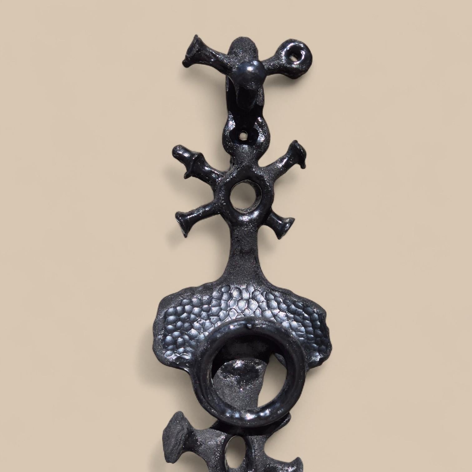 Abstract black steel patinated sculpture by the designer Michel Froment, 2025 For Sale 4