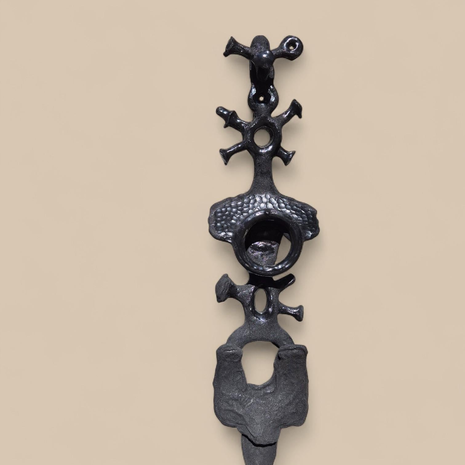 Abstract black steel patinated sculpture by the designer Michel Froment, 2025 For Sale 5
