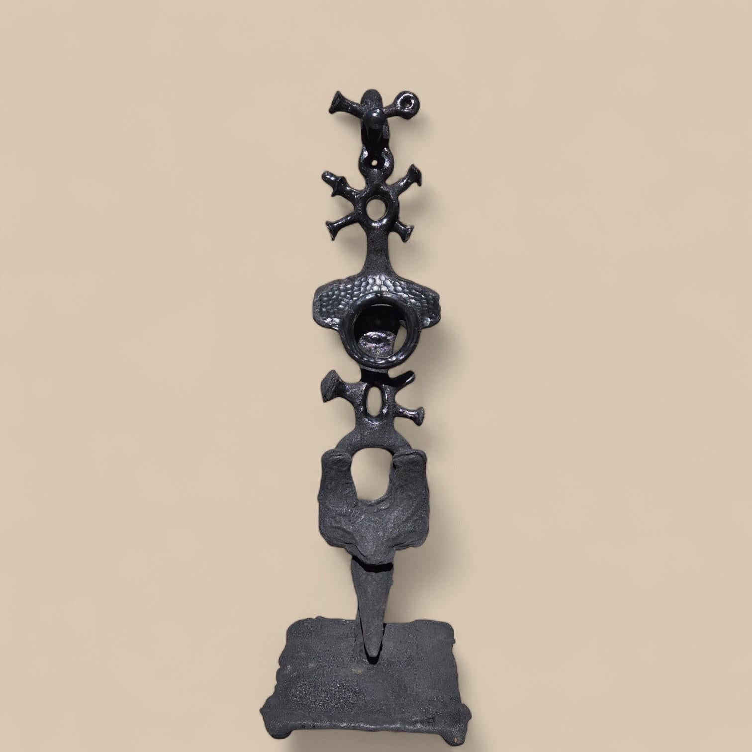 French Abstract black steel patinated sculpture by the designer Michel Froment, 2025 For Sale