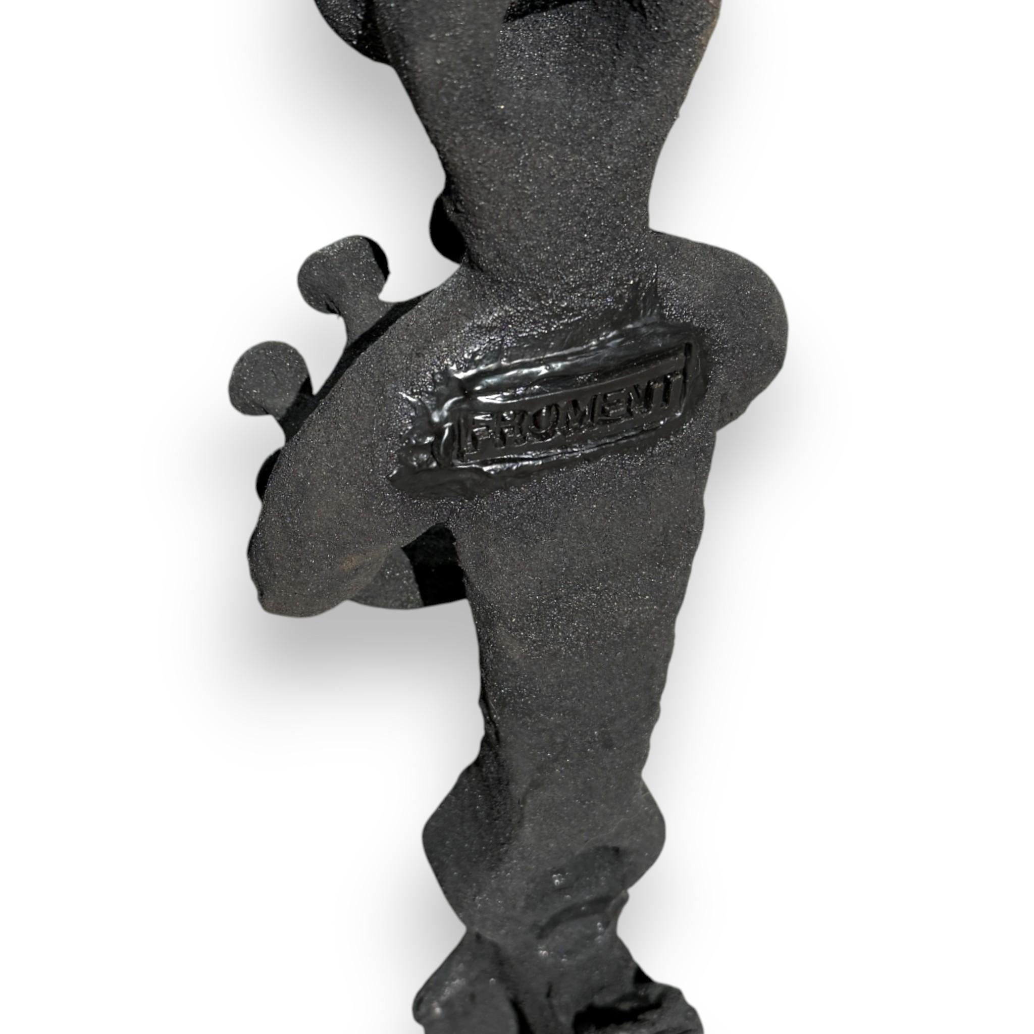 Abstract black steel patinated sculpture by the designer Michel Froment, 2025 (Stahl) im Angebot