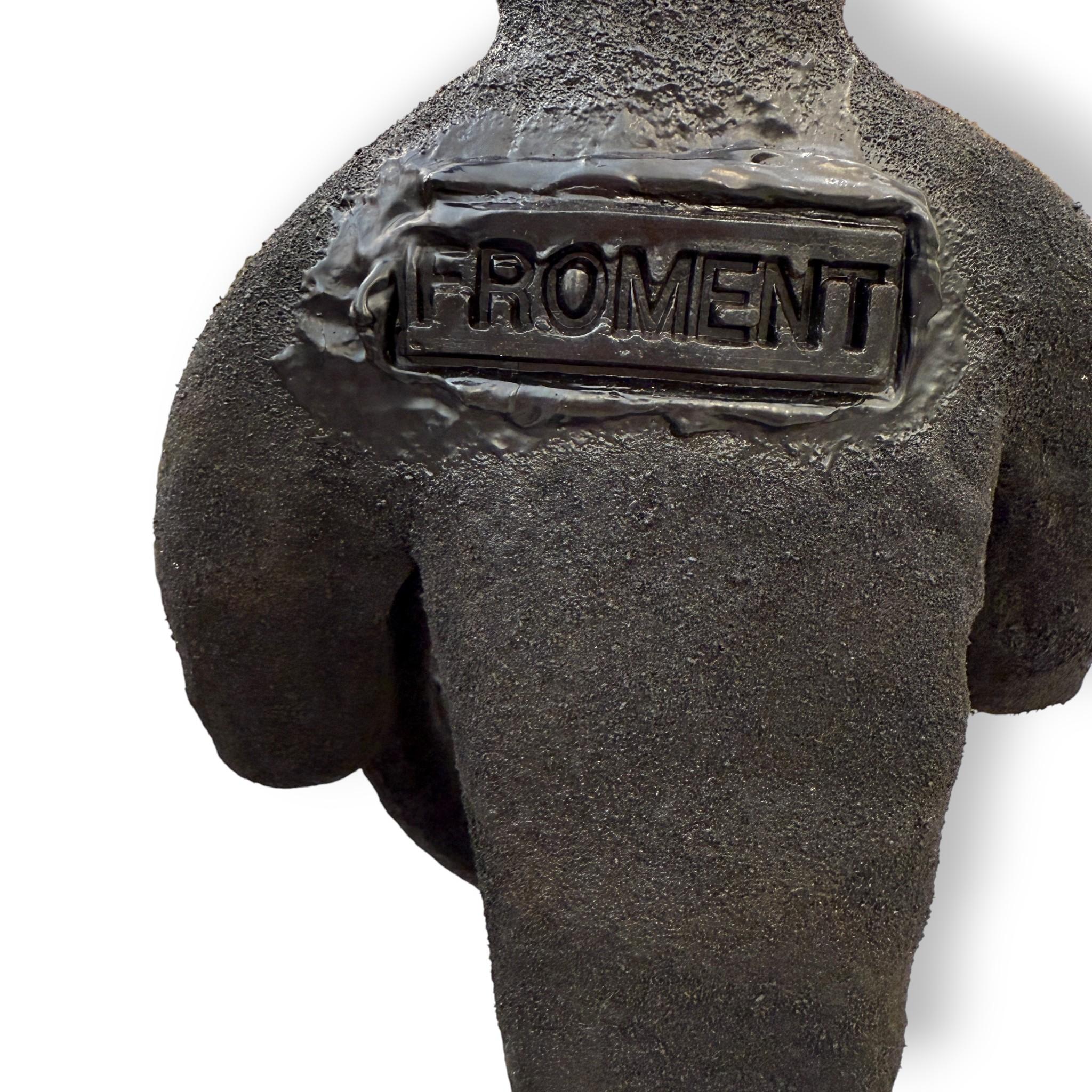Abstract black steel patinated sculpture by the designer Michel Froment, 2025 im Angebot 1