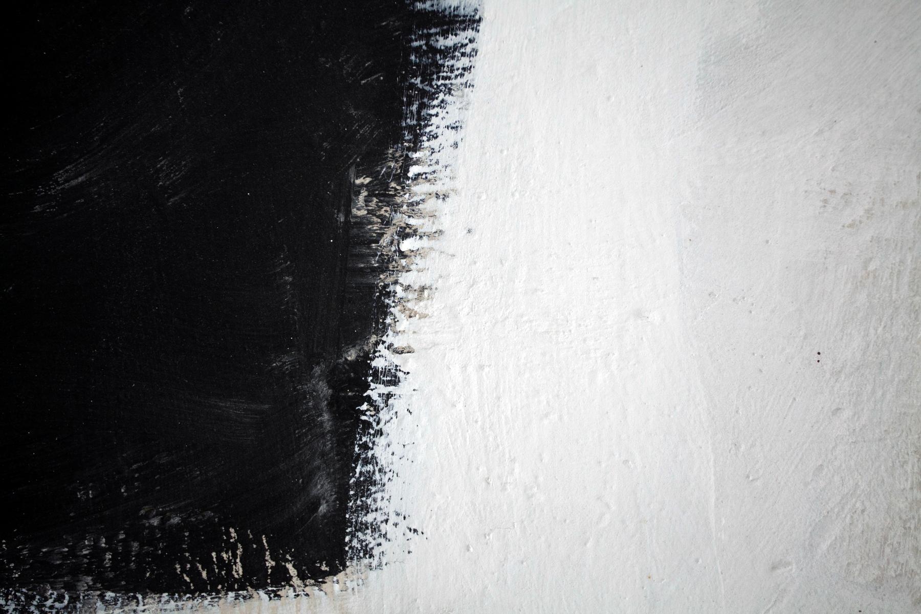 Modern Abstract Black & White Painting by R. Godfrey For Sale
