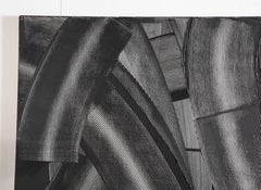 Pintura abstracta en blanco y negro "Paleta" de Duayne Hatchett, EE.UU. Década de 1990