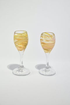 Abstract Blown Glass Goblets