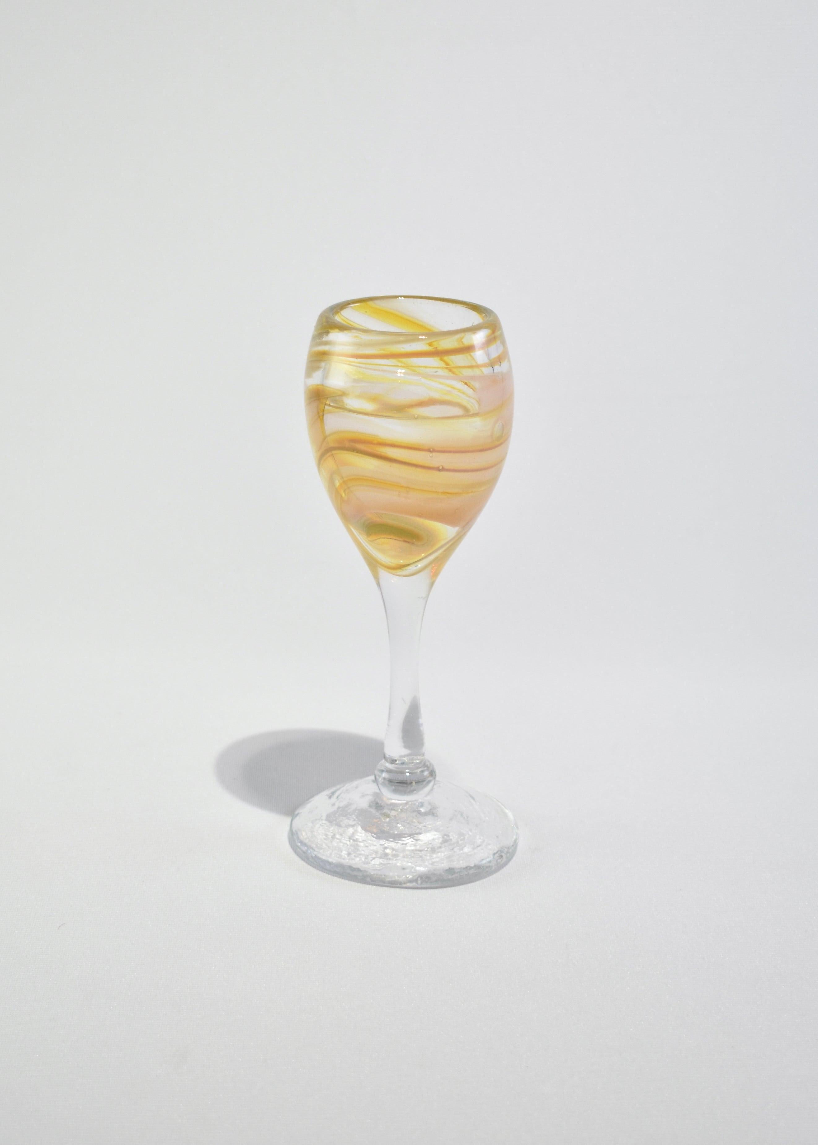 Modern Abstract Blown Glass Goblets