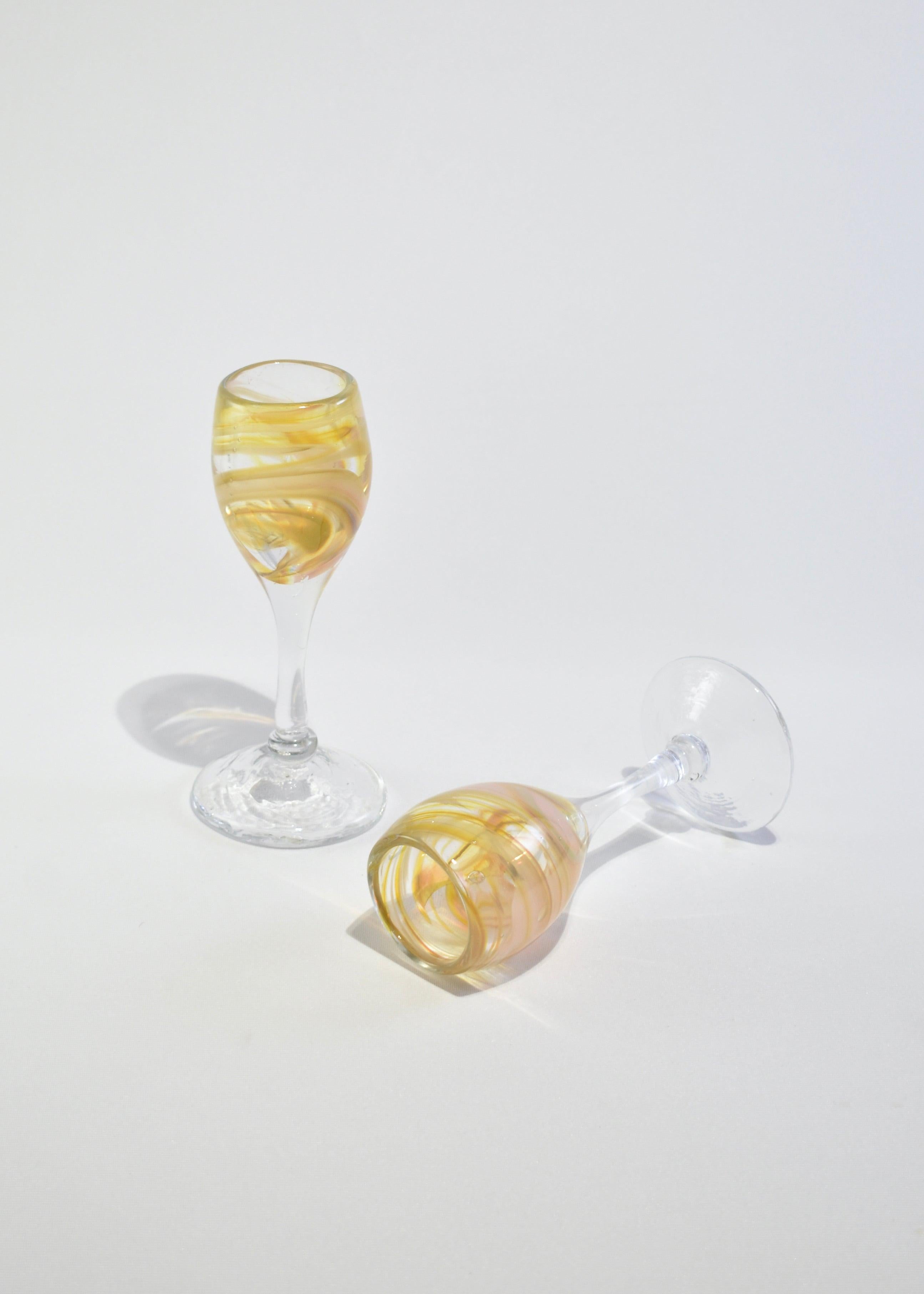 Abstract Blown Glass Goblets In Good Condition In Richmond, VA