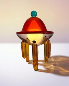 Abstract Blown Murano Glass Cyanea Lamp Pulpopolis by Kickie Chudikova