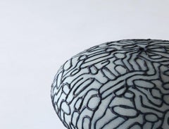 Abstract Blue and Gray Circular Sculpture, Lone Skov Madsen