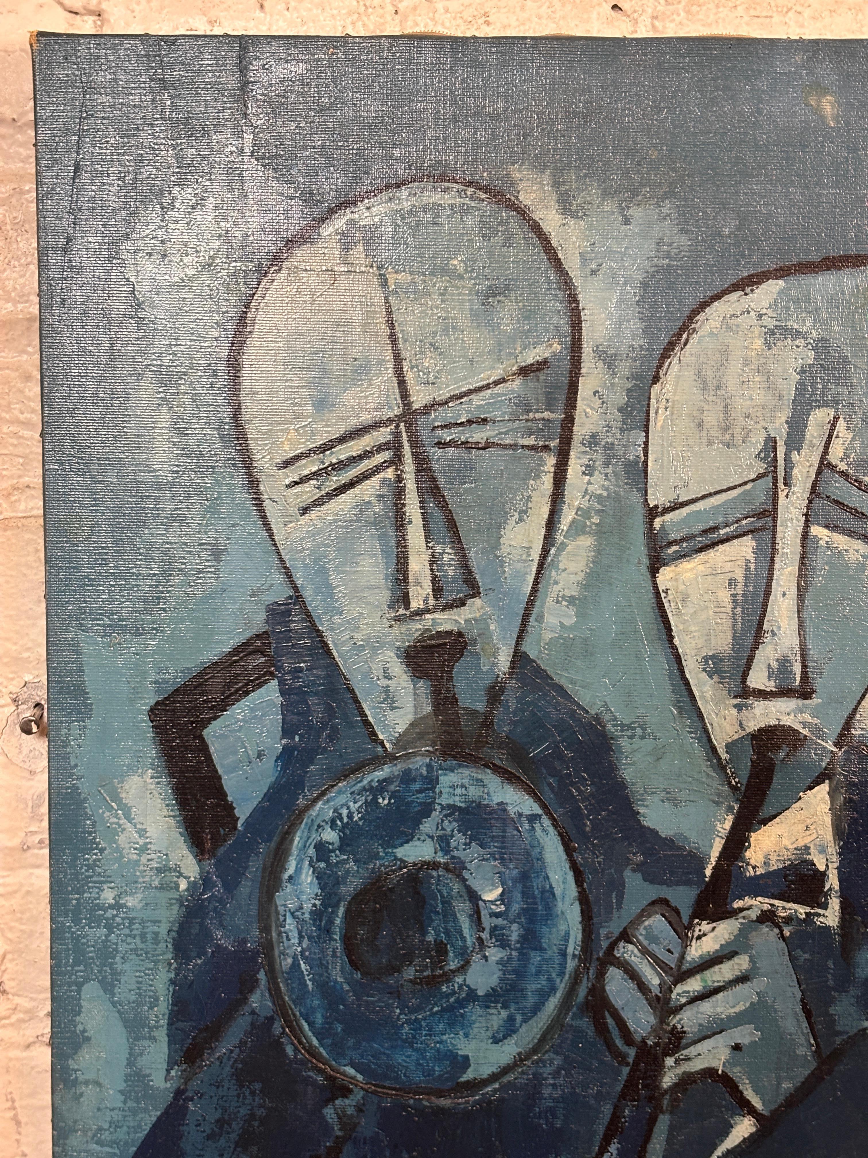 Americano Pittura astratta Blue Jazz di Marcuson, 1966 ca. in vendita