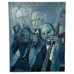 Pittura astratta Blue Jazz di Marcuson, 1966 ca.