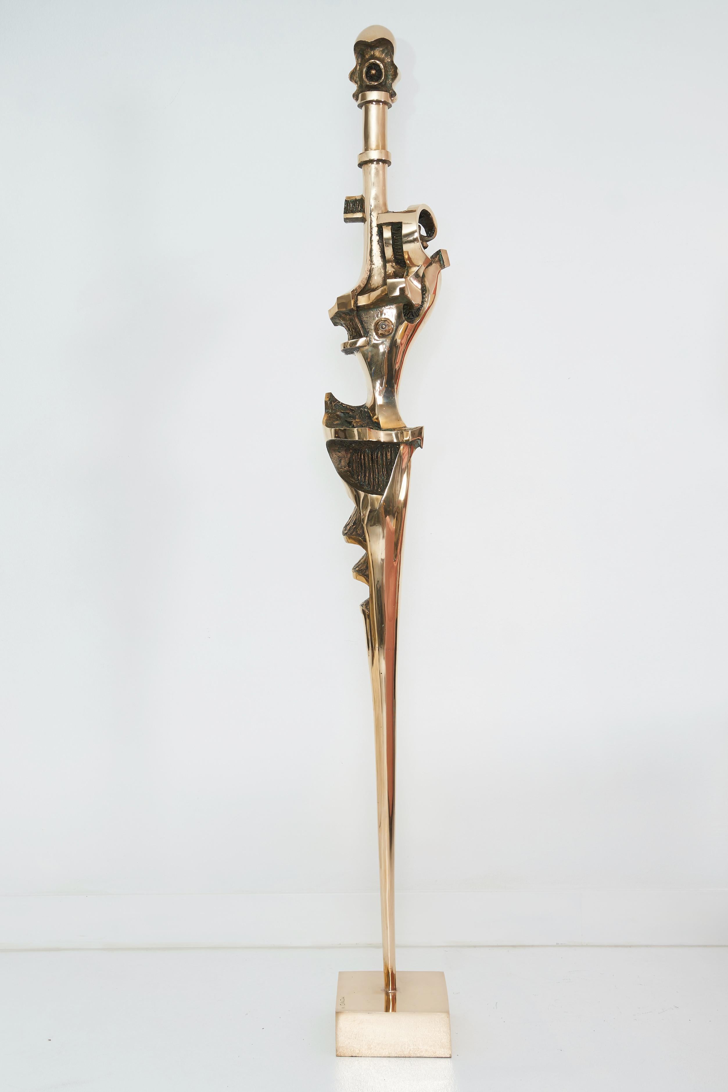 Abstrakte Bonze-Skulptur, Prince Monyo (1926-) im Angebot 3