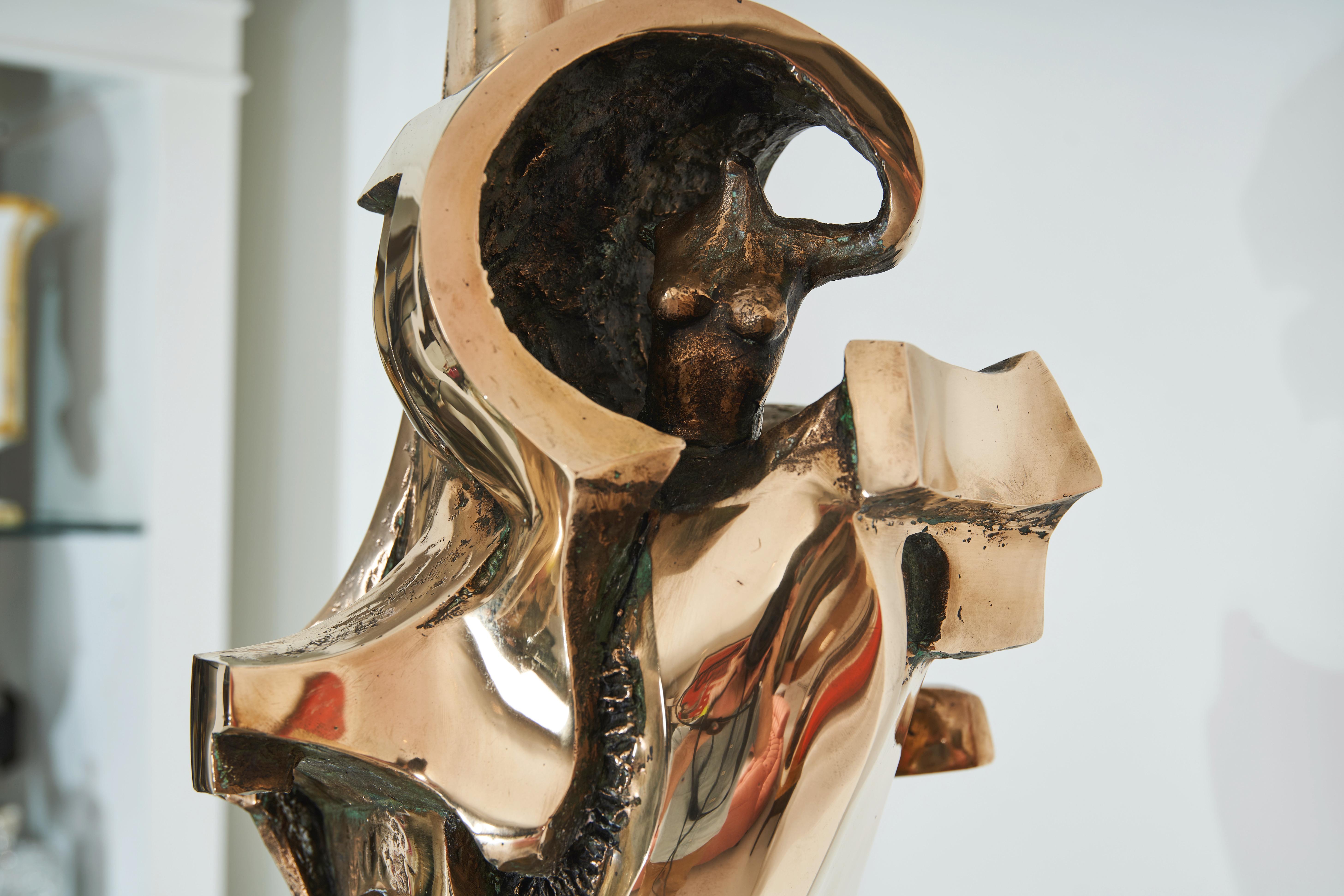 Abstrakte Bonze-Skulptur, Prince Monyo (1926-) im Zustand „Gut“ im Angebot in Palm Desert, CA